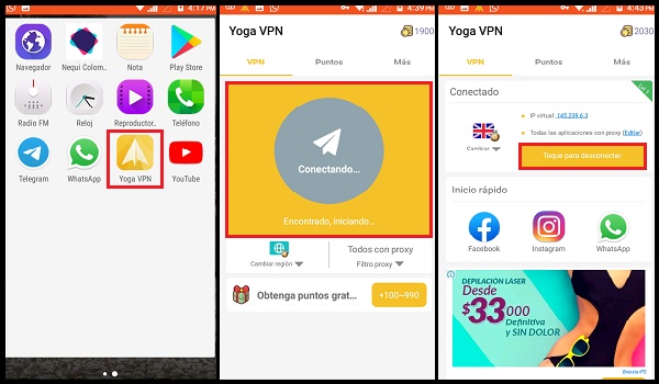 activar yoga free vpn