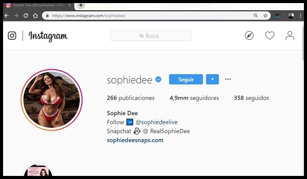 sophie dee en instagram