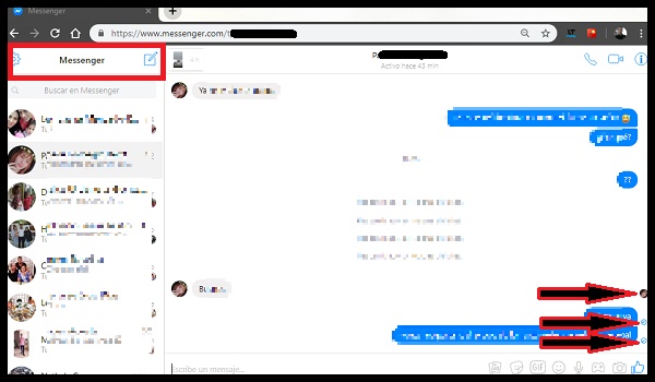 mensajes enviados y entregados en facebook